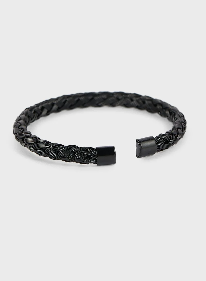 Seventy Five Metal Plait Bangle Bracelet