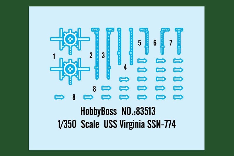 Hobby Boss USS Virginia SSN-774 Boat Model Building Kit - Image 3