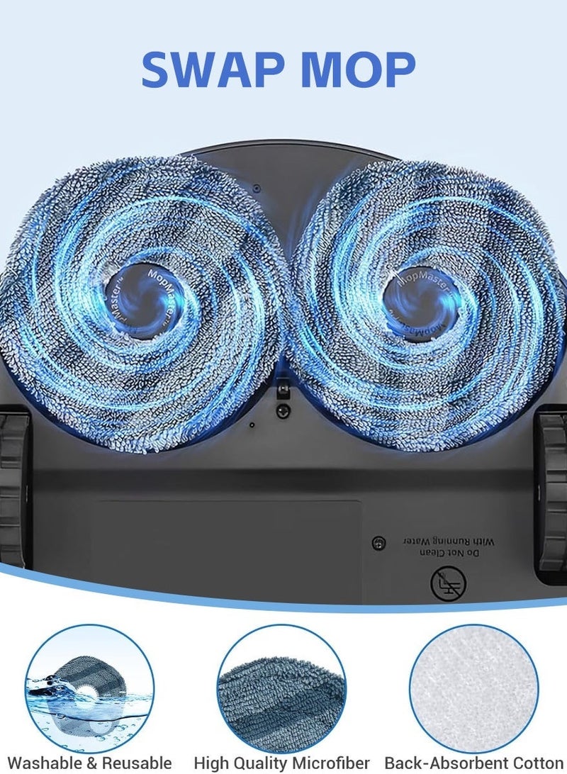 مساحة عمار 8 قطع من وسادات المسح المتوافقة مع eufy X10 Pro Omni / X9 Pro، أقمشة مسح بديلة من الألياف الدقيقة لمكنسة الروبوت الكهربائية، وسادات تنظيف قابلة للغسل وإعادة الاستخدام. - Image 5