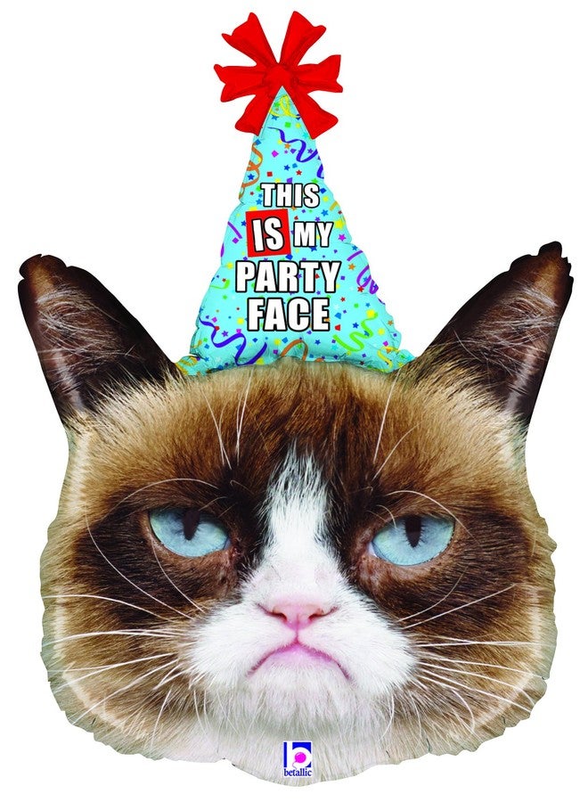 Betallic XL 36" Grumpy Cat Super Shape Mylar Foil Balloon Party Decoration - Image 2