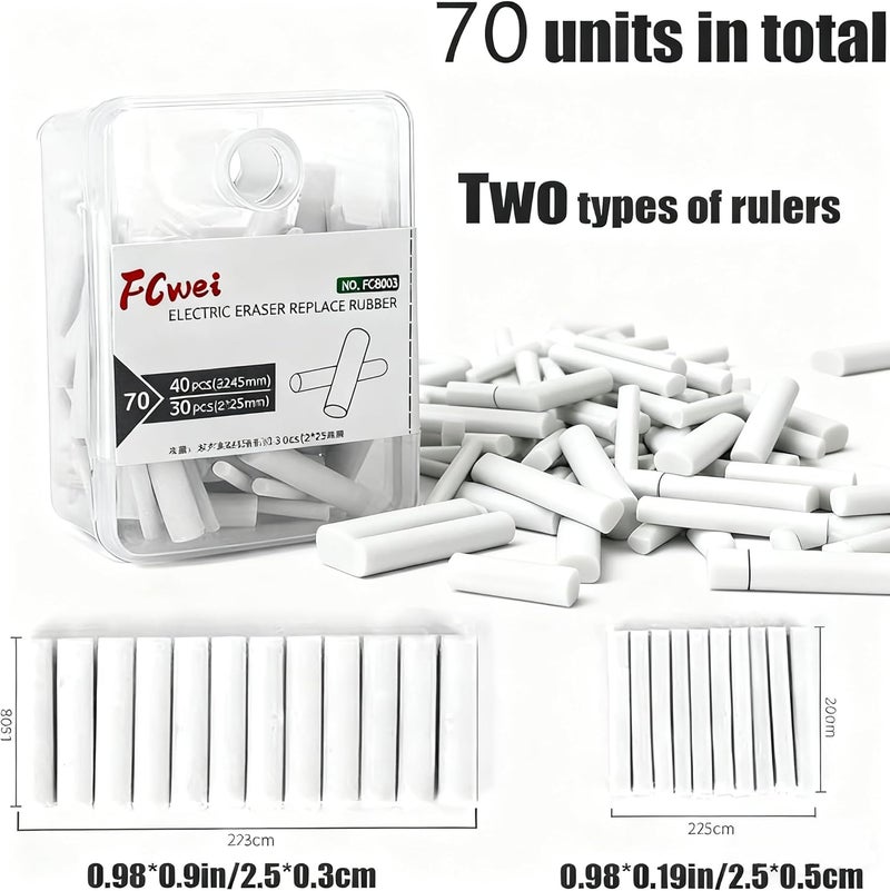 Fibroxify Mechanical Pencil Replacement Eraser, Art Drawing and Sketching Special Eraser Supplement Set, 40+30 - Image 2