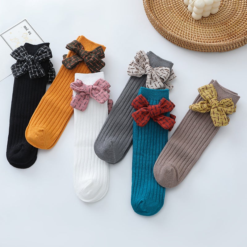 Girls' Socks Korean Fashion Children'S Mid-Calf Length Socks Bow Baby Princess Socks Baby Stockings - Image 4