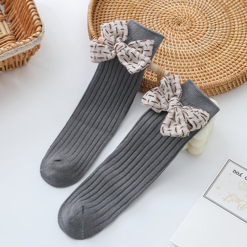 Girls' Socks Korean Fashion Children'S Mid-Calf Length Socks Bow Baby Princess Socks Baby Stockings - Image 1