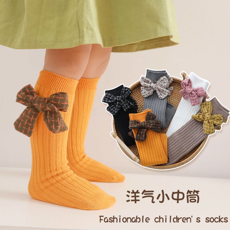 Girls' Socks Korean Fashion Children'S Mid-Calf Length Socks Bow Baby Princess Socks Baby Stockings - Image 2