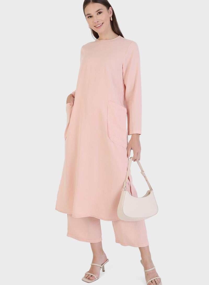Modanisa Pocket Detail Tunic & Pants Set  - Image 1