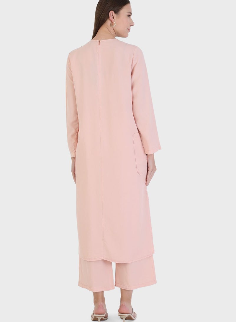 Modanisa Pocket Detail Tunic & Pants Set  - Image 2