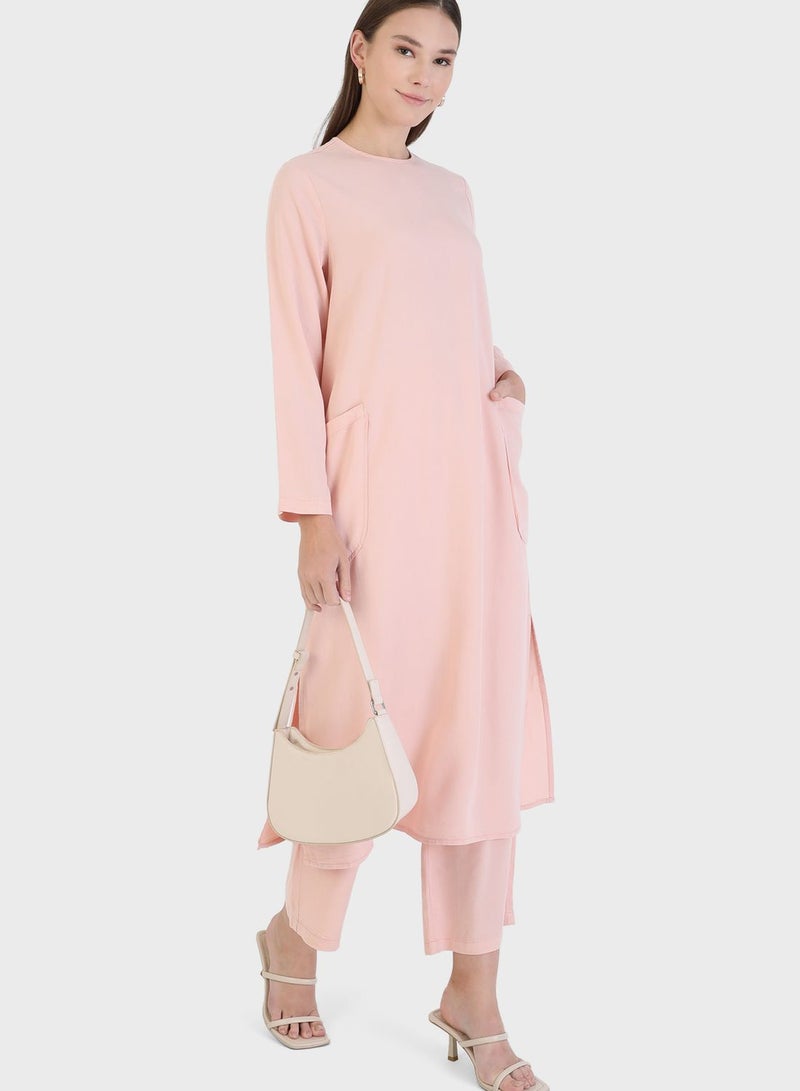 Modanisa Pocket Detail Tunic & Pants Set  - Image 4