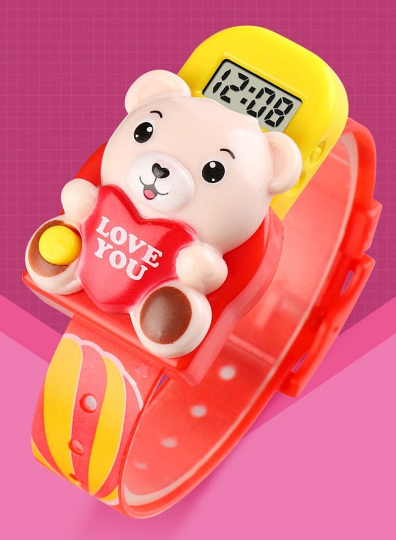Cute Bear Shape Children Digital Watch 1748 Red  - Image 3
