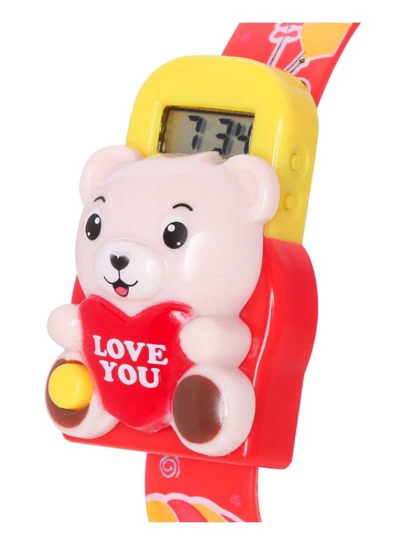 Cute Bear Shape Children Digital Watch 1748 Red  - Image 2