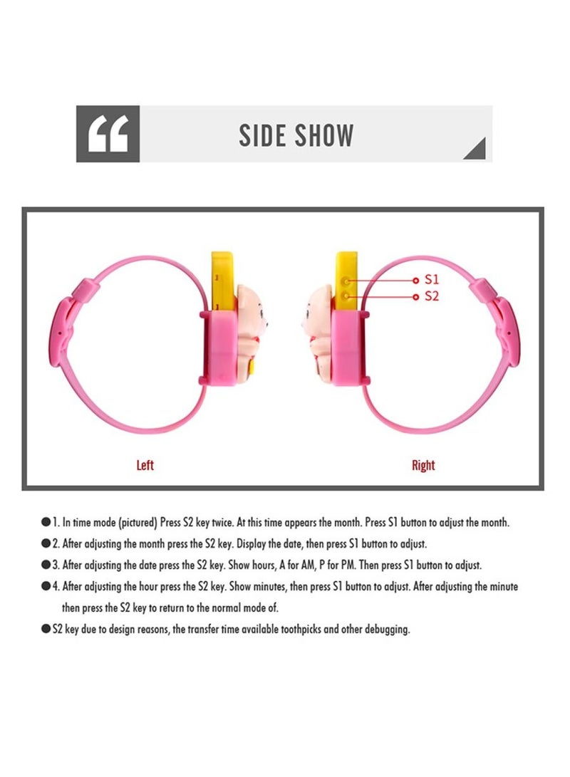Cute Bear Shape Children Digital Watch 1748 Red  - Image 5