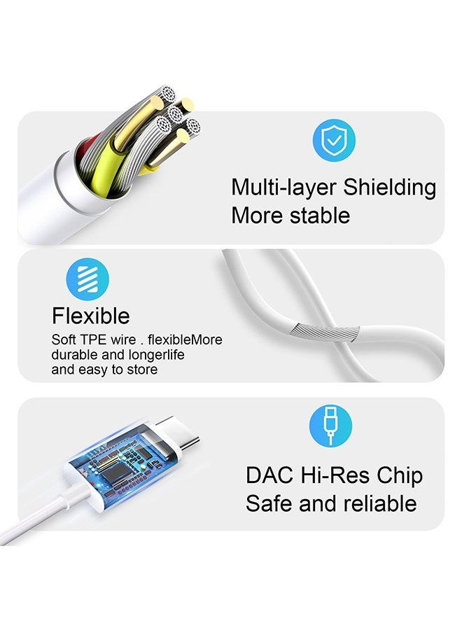 Jamal USB C Earphones Wired, Type C Headphone With Micphone,Typ-C Ear Bud Compatible With Apple Iphone 15 16 Ipad, Samsung Galaxy S25 S24 A53,Google Pixel,Xiaomi Redmi,Huawei Honor - Image 4