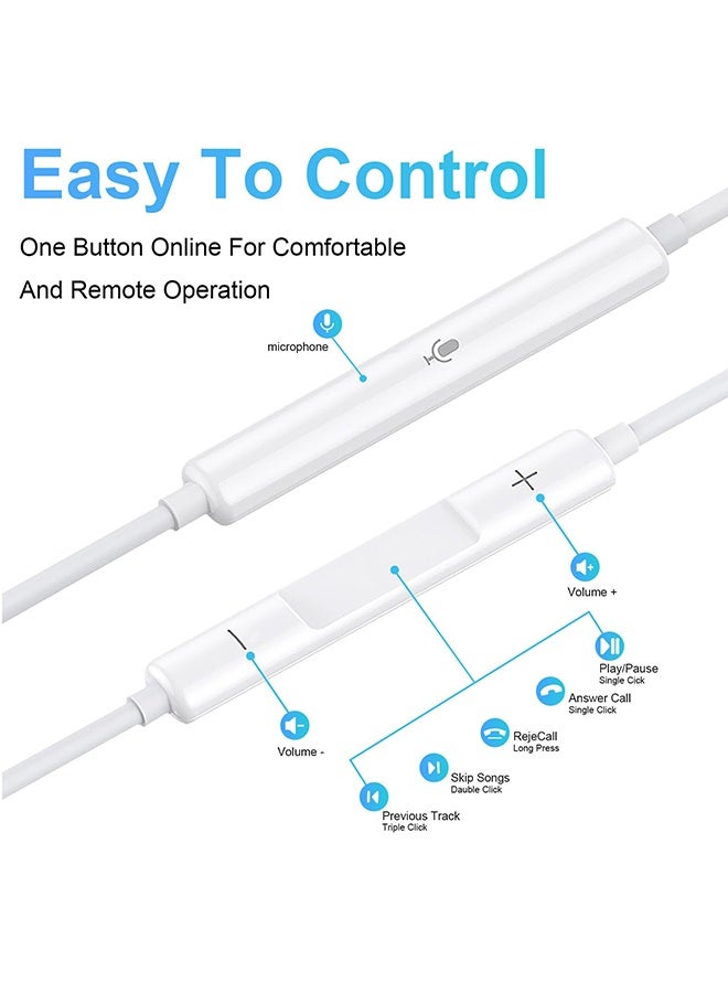 Jamal USB C Earphones Wired, Type C Headphone With Micphone,Typ-C Ear Bud Compatible With Apple Iphone 15 16 Ipad, Samsung Galaxy S25 S24 A53,Google Pixel,Xiaomi Redmi,Huawei Honor - Image 5