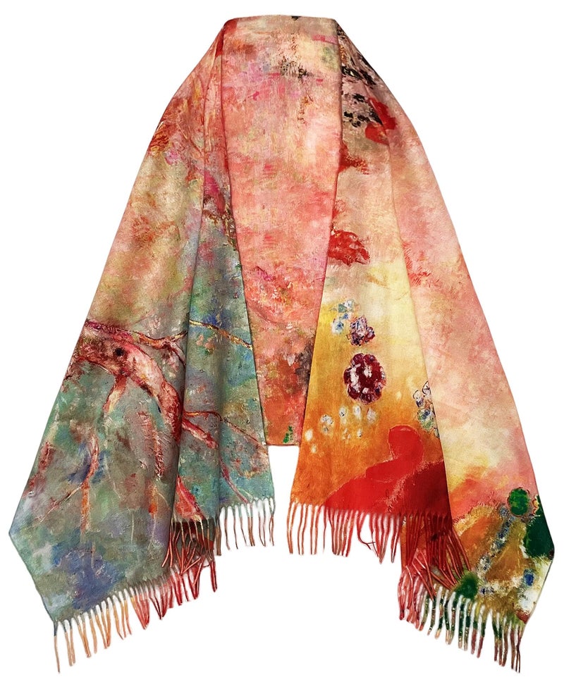 VENVSBEE Reversible Scarf Soft Large Shawl Wrap Blanket Double Sided Art Print Warm Pashmina Stoles Klimt Van Gogh Gifts-12 - Image 2
