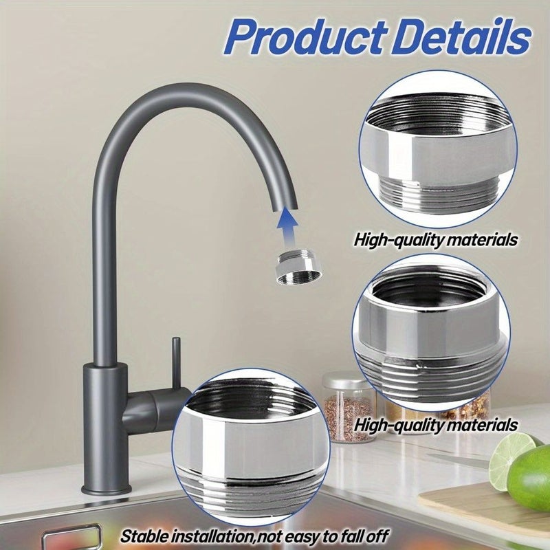 6 Pieces Faucet Adapter Set Multi Function Kitchen Water Saving Aerator - Image 3