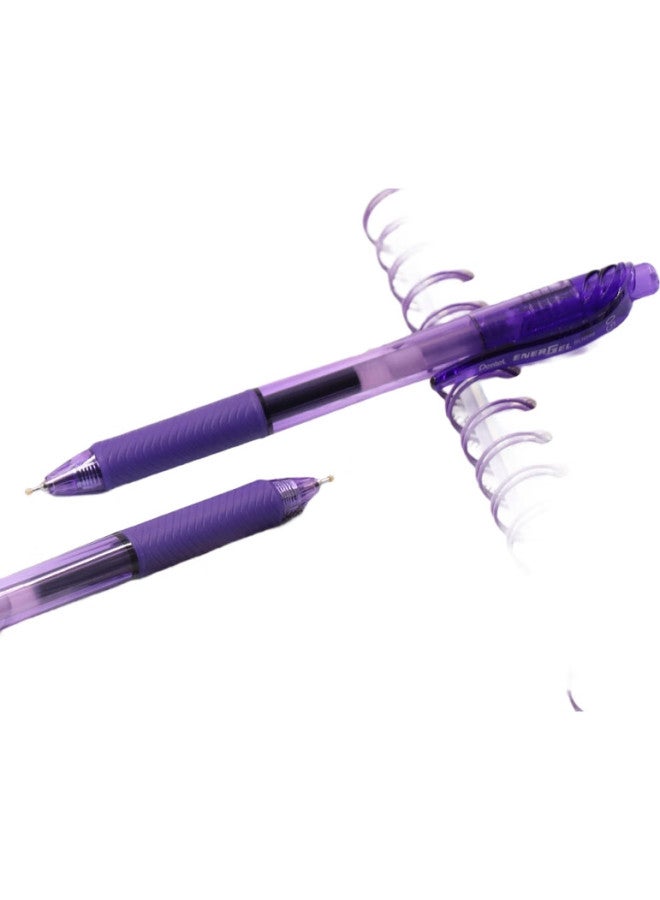 Pentel 0.5Mm Retractable Gel Pen, Colorful Quick-Drying Pen, Financial Exam Needle-Tip Signing Pen Bln105-V, Purple, Single Pen - Image 2