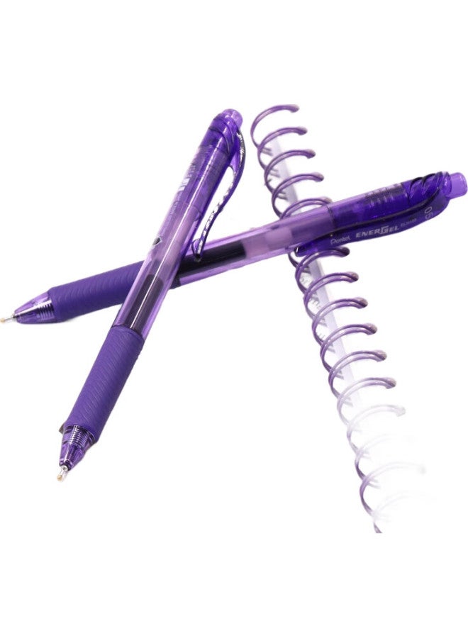 Pentel 0.5Mm Retractable Gel Pen, Colorful Quick-Drying Pen, Financial Exam Needle-Tip Signing Pen Bln105-V, Purple, Single Pen - Image 1