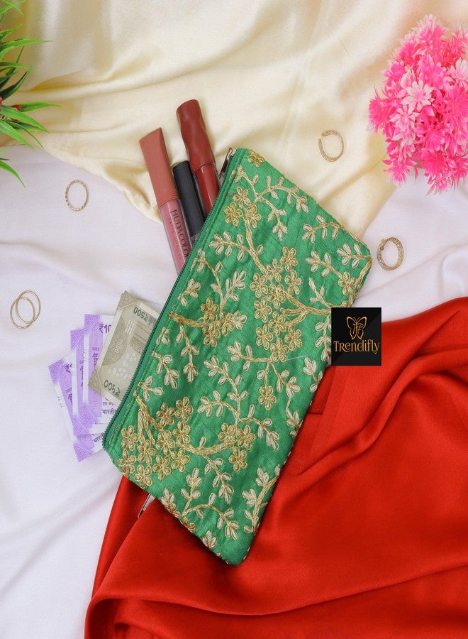Trendifly Pack of 15 Embroidery Wedding Return Gift Purses Women Girls | Gifting Pouches for Guests Bulk with Zipper | Ladies Clutches for Wedding Baby Shower Haldi Mehandi - Image 3