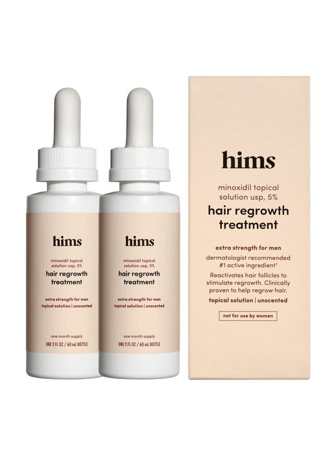 HIMS & HERS Hims Extra Strength Hair Regrowth Treatment For Men With 5% Topical Minoxidil Solution For Hair Loss And Thinning Hair Unscented 2 Pack  - Image 1