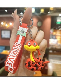 Strive Cartoon keychain with a cute silicone cartoon snake design, keychain made of PVC, bag accessories and car key holder, perfect gift  - Image 1
