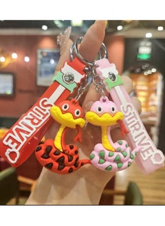Strive Cartoon keychain with a cute silicone cartoon snake design, keychain made of PVC, bag accessories and car key holder, perfect gift  - Image 5