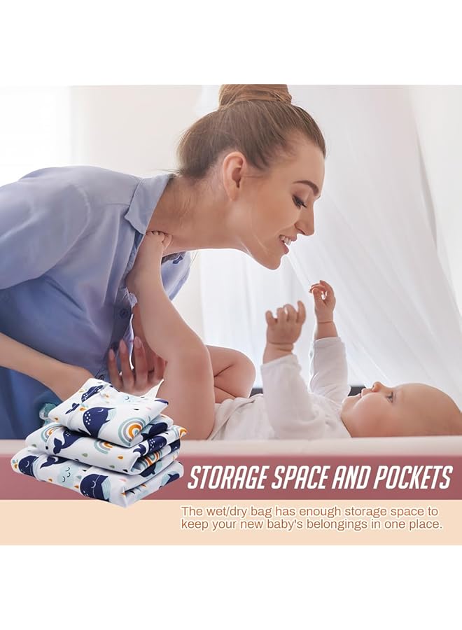 Hannea 3Pcs Baby Diaper Pouches Cartoon Print Zip Up Cloth Bags With Hand Strap 3 Sizes Utility Storage Pouches Travel Bags For Baby Clothes Baby Supplies Underwear Wardrobe Accessories - Image 5