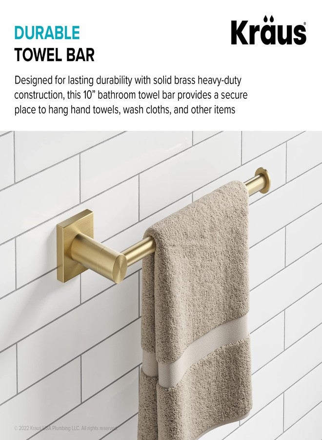 KRAUS Ventus 10-inch Bathroom Towel Bar Rack, Brushed Gold Finish, KEA-17725BG - Image 4