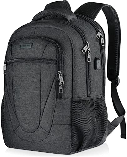 BIKROD Travel Laptop Backpack for Men and Women, Backpacks for School Teen Boys, Business Anti Theft Slim Durable Back Pack with USB Charging Port, Adult Computer Bag Gift 15.6 IN Laptop, Black - Image 1