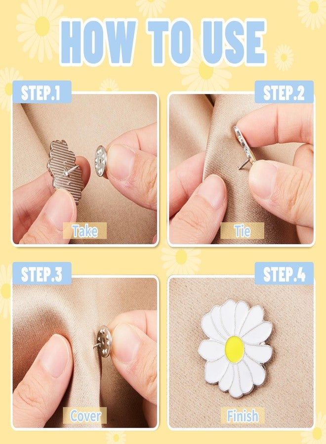 MTLEE Stethoscope Brooch Pins Nurse Week Gifts, Daisy Flower Enamel Lapel Pin Clothing Bags Decoration Brooch for Medical Doctor Nurse Graduation Presents, Assorted Colors(Daisy Flower,30 Pieces) - Image 3