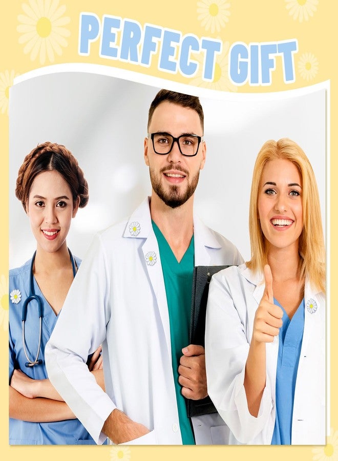 MTLEE Stethoscope Brooch Pins Nurse Week Gifts, Daisy Flower Enamel Lapel Pin Clothing Bags Decoration Brooch for Medical Doctor Nurse Graduation Presents, Assorted Colors(Daisy Flower,30 Pieces) - Image 5