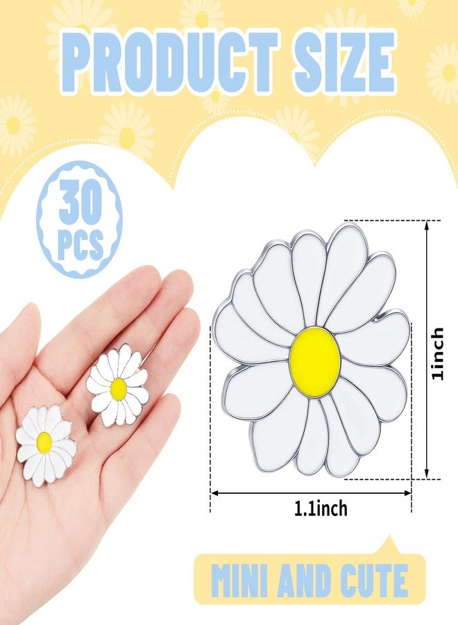 MTLEE Stethoscope Brooch Pins Nurse Week Gifts, Daisy Flower Enamel Lapel Pin Clothing Bags Decoration Brooch for Medical Doctor Nurse Graduation Presents, Assorted Colors(Daisy Flower,30 Pieces) - Image 2
