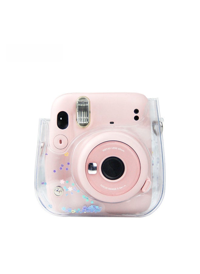 Generic Polaroid Mini12/11/9/8 Universal Transparent PVC Camera Bag Glitter Photography Storage Bag Protective Cover Flow-Color:Pink Glitter  - Image 4