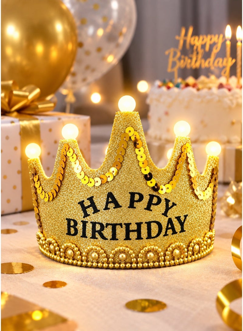 بارتي تايم تاج عيد ميلاد سعيد بإضاءة LED، قبعة عيد ميلاد، طوق رأس على شكل تاج لعيد الميلاد، قبعة حفلات أعياد الميلاد، تاج عيد ميلاد مضيء، قبعة حفلات، إكسسوارات احتفالات أعياد الميلاد للأولاد والبنات - Image 5