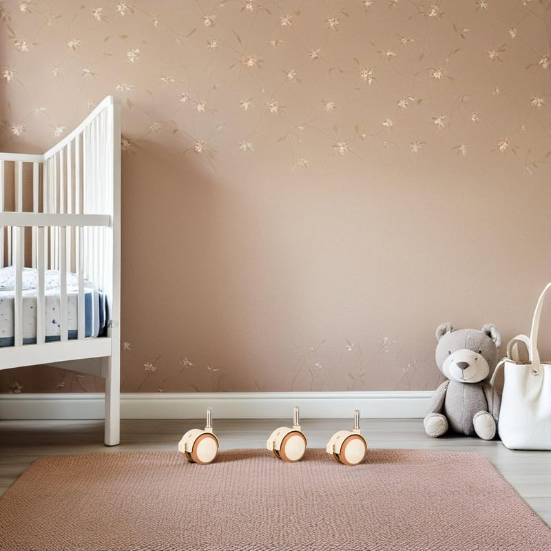 4Pcs Black Furniture Casters with Locking Brake Silent Double Wheels for Bed Frame Easy Mounting Smooth Mobility - Image 5