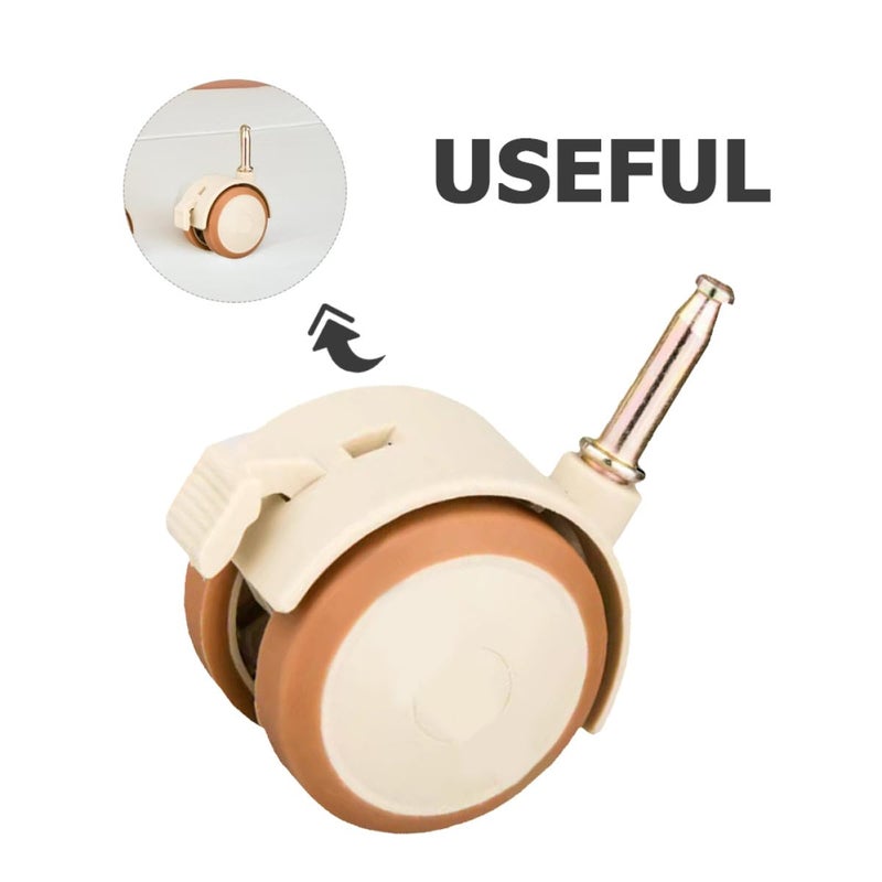 4Pcs Black Furniture Casters with Locking Brake Silent Double Wheels for Bed Frame Easy Mounting Smooth Mobility - Image 4