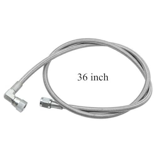 FZJDSD4 AN 90 degree straight Steel Braided Turbo Oil Feed line 36 Length Hose Super sturdy scratchresistant and wearresistant - Image 3