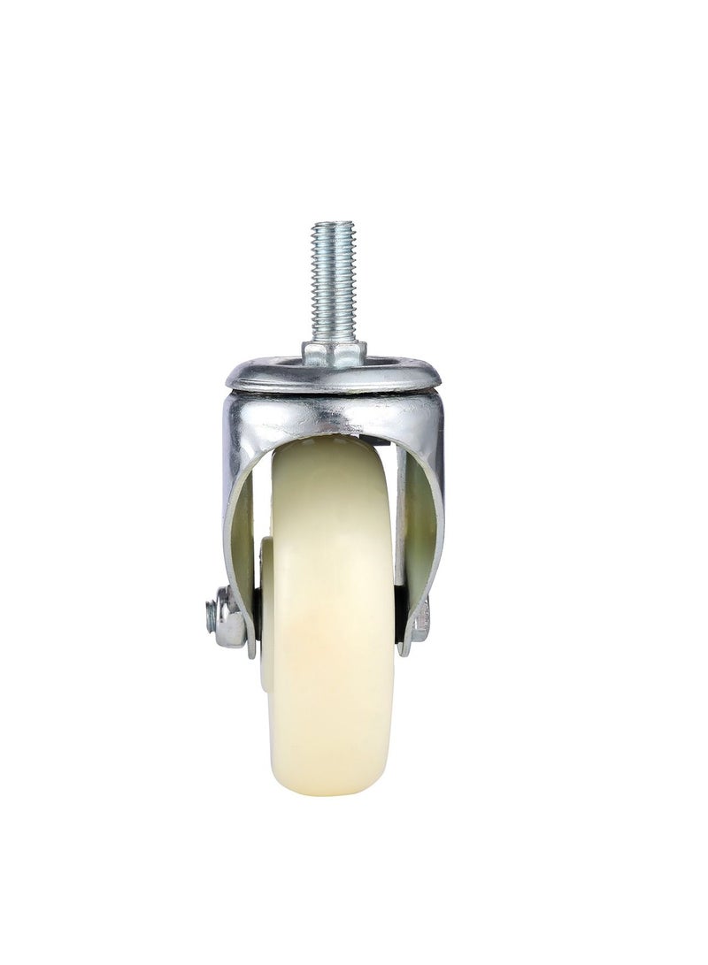 بي إم بي تولز طقم عجلات متحركة من البولي بروبيلين مع كرة مزدوجة و فرامل و مع مسمار مكون من قطعتين - 75 ملم - أبيض - Image 4