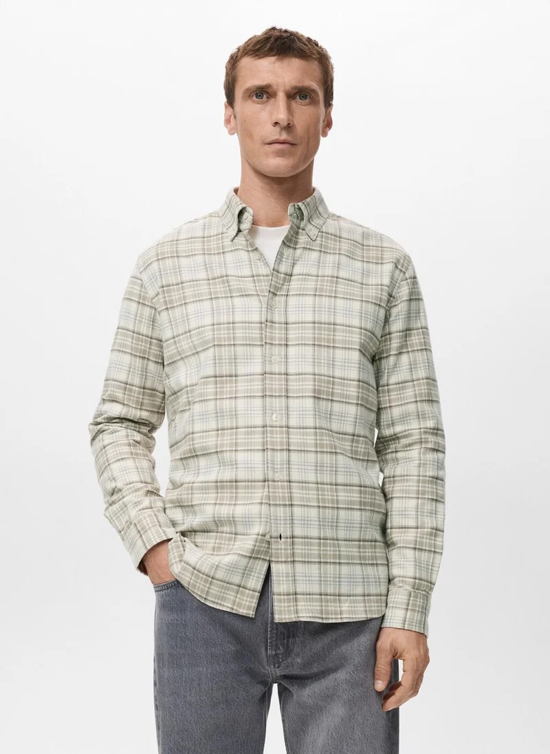 Mango Man Regular fit check flannel shirt