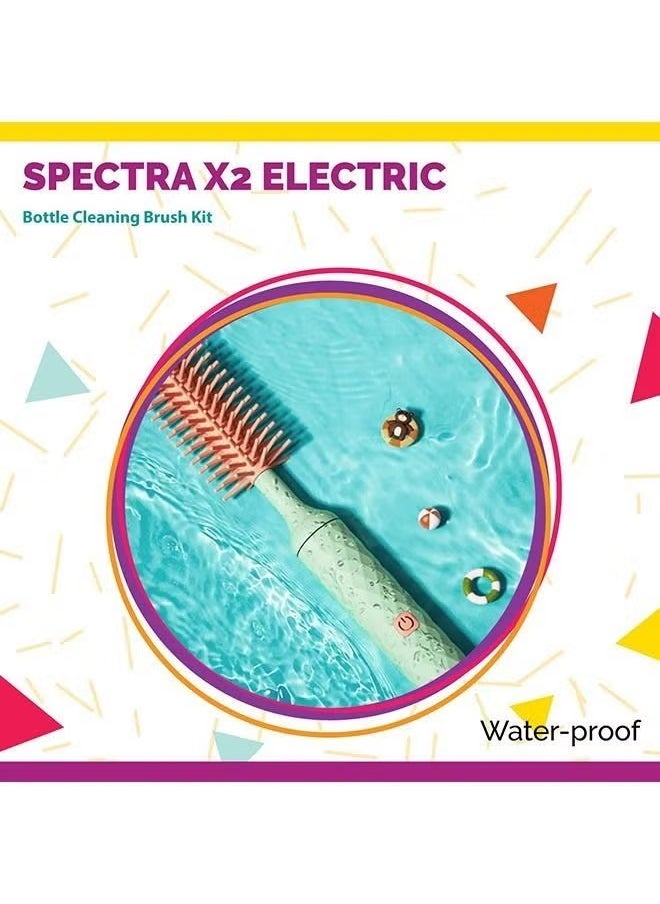 Waterproof Electric Bottle Cleaning Brush Kit with Scissor Tong