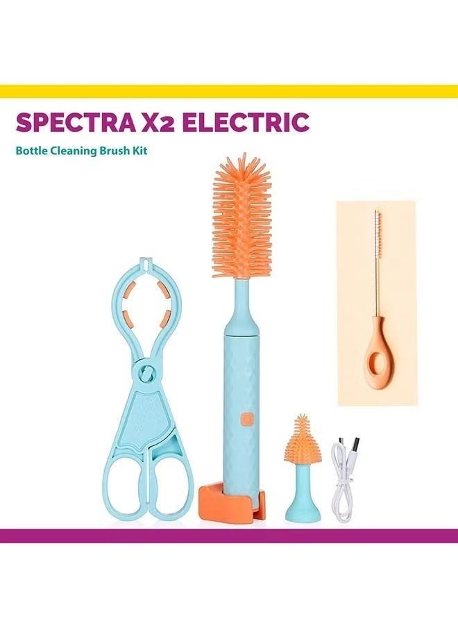 Waterproof Electric Bottle Cleaning Brush Kit with Scissor Tong