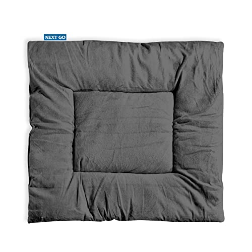 NEXTGO Floor Mat Puja Aasan 2Feet x 2Feet | Velvet Makhmal Fabric Microfiber Filling Floor Aasan for Dinner, Puja, Meditation, Garden, Yoga Mat for Home Office Ghar | Pack of 1 Elephant Grey - Image 1