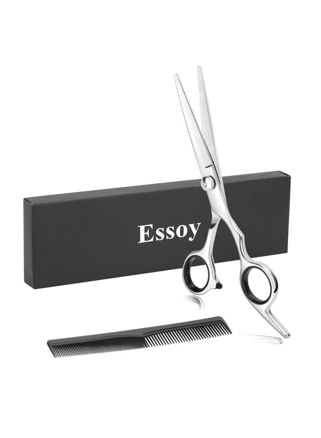 Essoy Professional Hair Cutting Scissors Shears  6.7-Inches   Stainless Steel Haircut Scissor With Fine Adjustment Screw For Home Salon Barber Hairdressing Scissor For Women Men Kids - Image 1