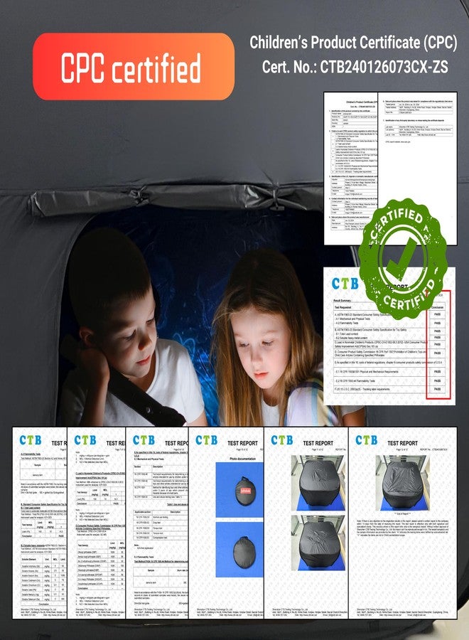 lukidoki Sensory Tent for Kids & Adults with Autism ADHD SPD - CPC Certification Extra Big 47x47in Black Out Calm Corner Helps Children Relax Reduce Anxiety - Pop-up Autistic Sensory Room Play Tent - Image 3