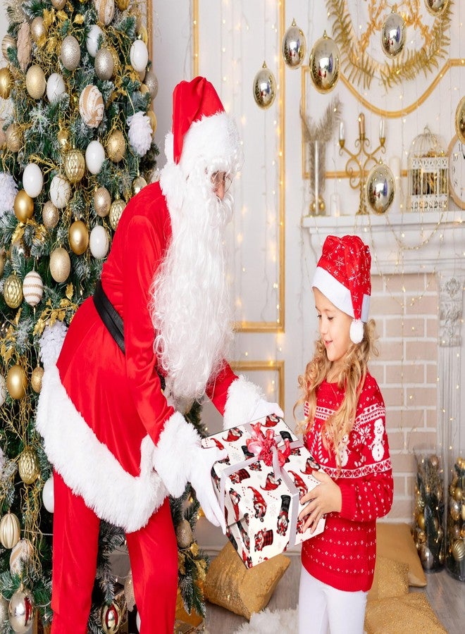 ZINTBIAL Christmas Wrapping Paper for Kids Adults - Xmas Wrapping Paper with Red/Black Plaid, Reindeer, Gnome, “Ho Ho” Words - 28 x 40 Inches, 6 Jumbo Sheets, Easy to Store - Image 3