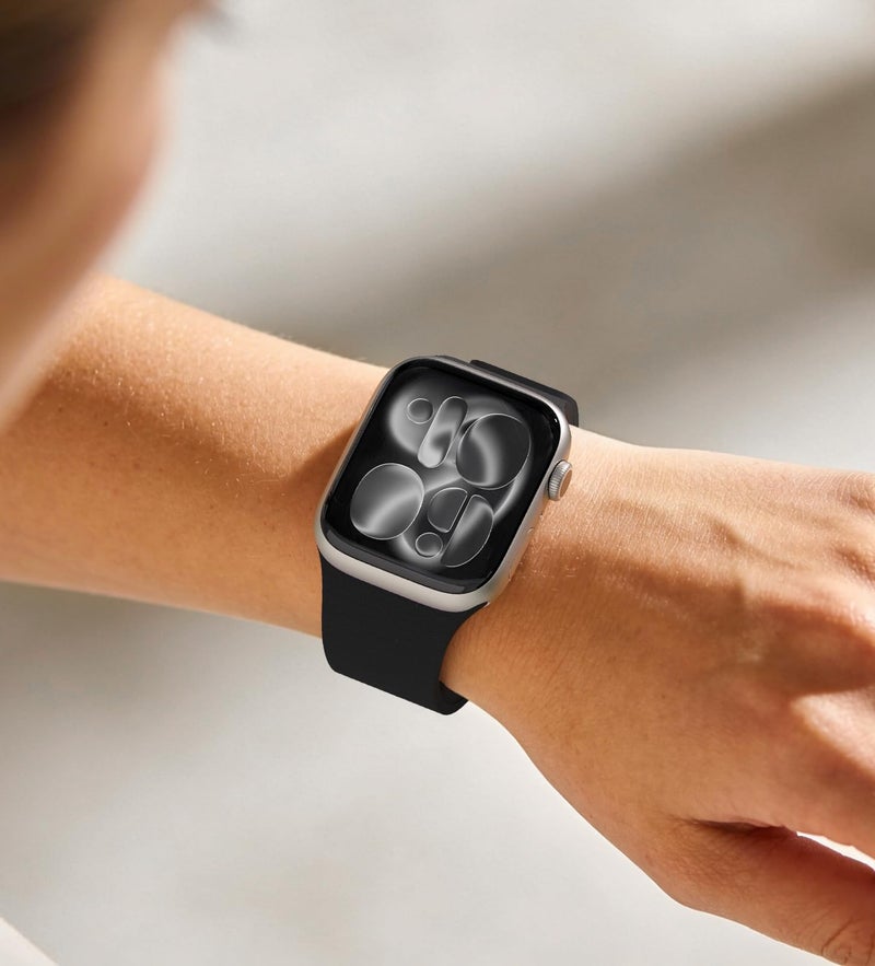 Nereides Magnetic Silicone Band Compatible with Apple Watch Band Ultra 3/2/1 & SE 3/2/1 & Series 11 10 9 8 7 6 5 4 3 49mm 46mm 45mm 44mm Strong Magnetic Clasp, Waterproof & Adjustable (Black) - Image 2
