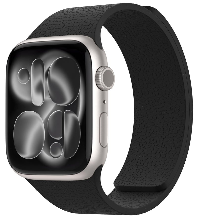 Nereides Magnetic Silicone Band Compatible with Apple Watch Band Ultra 3/2/1 & SE 3/2/1 & Series 11 10 9 8 7 6 5 4 3 49mm 46mm 45mm 44mm Strong Magnetic Clasp, Waterproof & Adjustable (Black) - Image 1