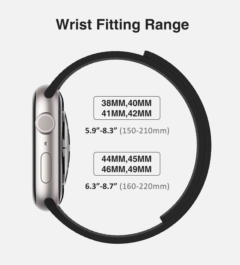 Nereides Magnetic Silicone Band Compatible with Apple Watch Band Ultra 3/2/1 & SE 3/2/1 & Series 11 10 9 8 7 6 5 4 3 49mm 46mm 45mm 44mm Strong Magnetic Clasp, Waterproof & Adjustable (Black) - Image 5