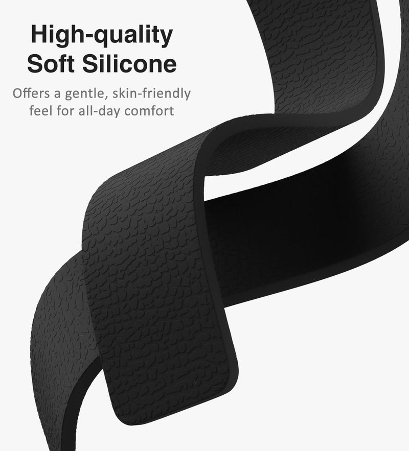 Nereides Magnetic Silicone Band Compatible with Apple Watch Band Ultra 3/2/1 & SE 3/2/1 & Series 11 10 9 8 7 6 5 4 3 49mm 46mm 45mm 44mm Strong Magnetic Clasp, Waterproof & Adjustable (Black) - Image 4