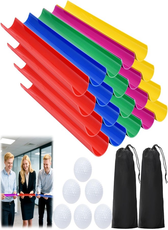 ELFULLY Team Building Activities, Group Game Kits for Office, Ice Breaker Activities with 20 Half Pipes, 6 Golf Balls, 2 Storage Bags, Family Reunion Game, Field Day Outdoor Sports for Adult Teen Kid - Image 1