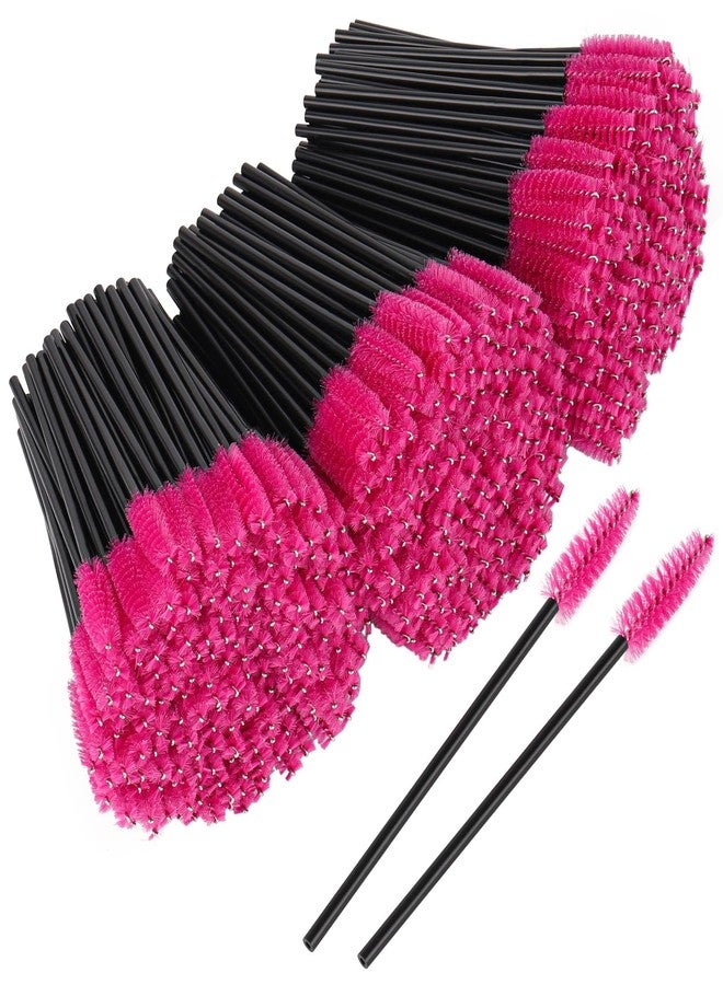 BTYMS 500 Pieces Disposable Mascara Wands Eyelash Brush Brow Brushes Applicators Lash Spoolies for Eye Lash Extension - Rose Pink - Image 1