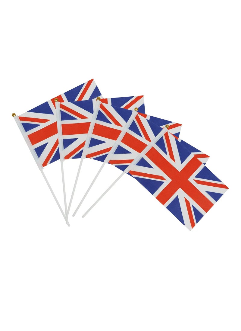 Party with Emma 25 pieces Flag Hand Waving Desk Flags Double Sided Cake Topper Countries Flag National Day Party Supplies Flag Decoration for Baby Birthday Party (UK)  - Image 1